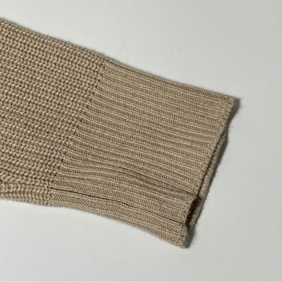 Michael Kors Beige Mock Neck Ribbed Knit Sweater Women's Size Large - Picture 4 of 16